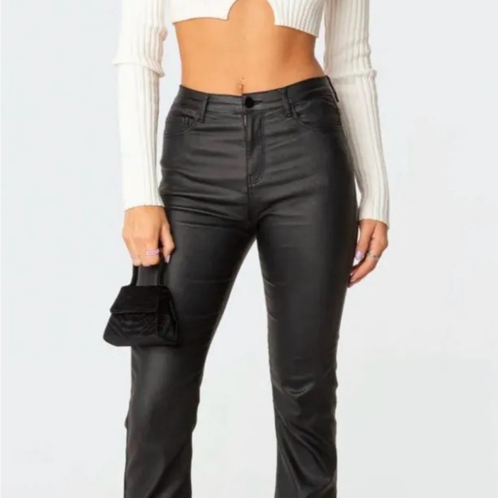 Edikted Black Boot Cut Pants